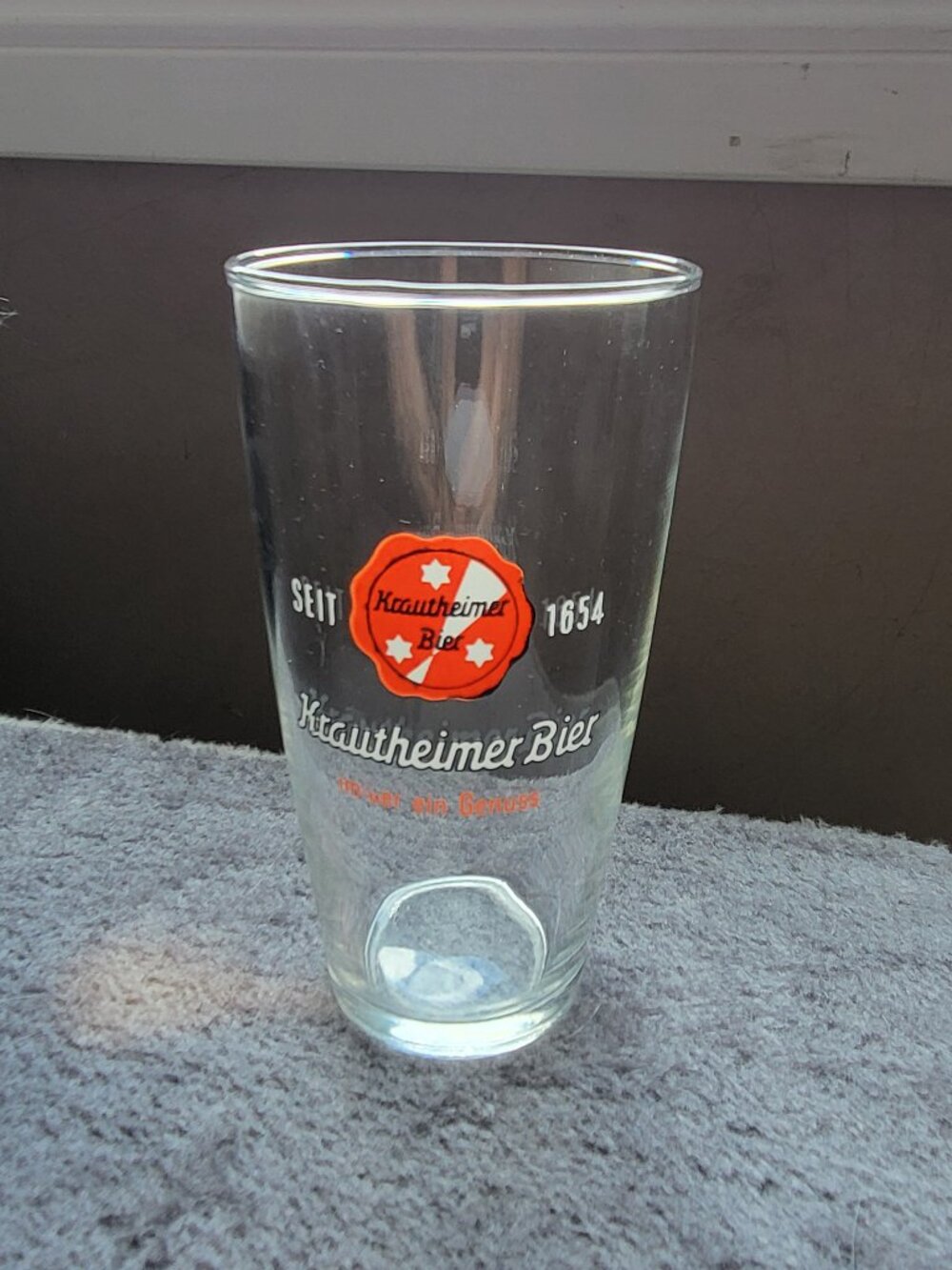 Krautheimer Willi Becher Style Beer Glass Germany GUC SEE PICS FOR CONDITION
